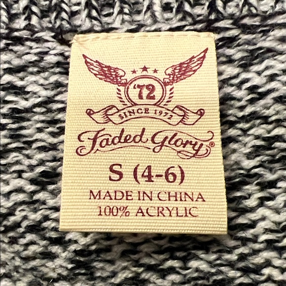 Faded Glory Black and White Knit Cardigan - Picture 7 of 8